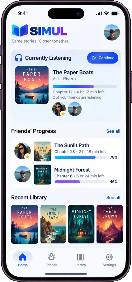 SIMUL home screen on a phone
